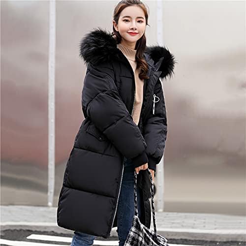 Ndvyxx женски целосна должина ватирана палто со максими максимална долга парка јакна со отворена преден патент со качулка со качулка