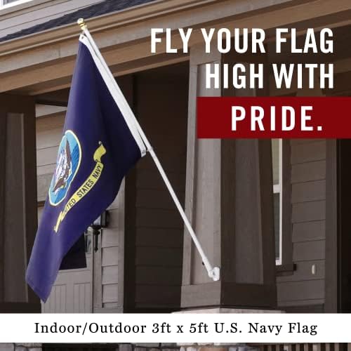 Знамето на морнарицата 3x5 ft | Тешко знаме на американската морнарица | Quadruple Зашилен мува крај | Трајни високи перформанси 210D најлон