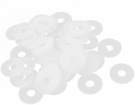 Аексит бело тркалезно мијалник Изолација најлон растојание рамен мијалник Кет прстен 5 x 15 x рамни мијалници 1мм 50 парчиња