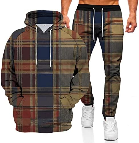 Машка дијамантска џемпер худи + панталони со двојна спортска облека трендовски џемпер костум