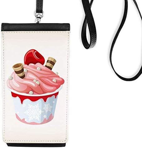 Вкус на розова цреша сладок сладолед телефонски паричник чанта што виси мобилна торбичка црн џеб
