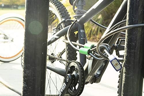 Заклучување на кабел за велосипеди со велосипед -15 -тина безбедносен кабел w/јамки -Хеави -должина Анти -кражба плетенка челик