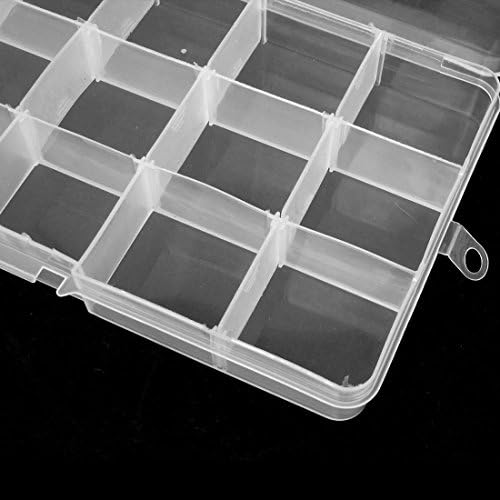 IiVverr чиста пластика 15 слотови обетки накит занаетчиски организатор за складирање кутија за складирање кутија 5 парчиња (Plástico transparente