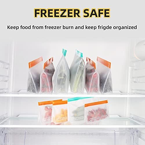 Кеси за складирање за повеќекратна употреба - 12 Пакувања Стојат Отпорни На Замрзнувач Торби За Ручек За Чување Храна Домашна Организација Травал