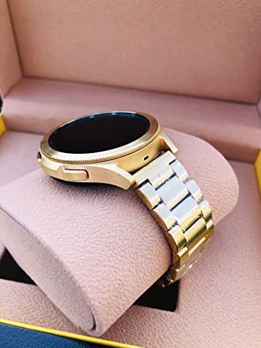 Custom de Billas Lux 24k злато позлатено 46мм Samsung Galaxy Watch 4 полирана сива златна група