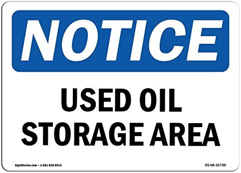 Знак за известување OSHA - Известување користено простор за складирање на нафта | Винил етикета Деклас | Заштитете го вашиот бизнис,