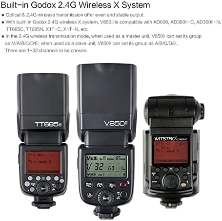 Годокс V850II V850 Flash За Sony Canon Никон Pentax Fuji Olympus PANASONIC GN60 2.4 G 1/8000s HSS 650 Целосна Моќ Трепка 2000mah