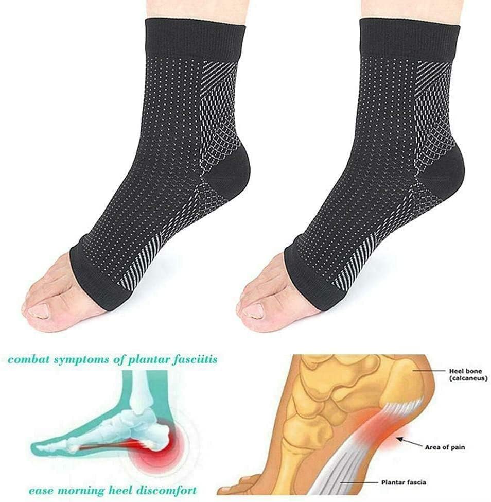 3 пара д -р чорап Сок - чорапи против замор компресија Поддршка за ракав за нозе за поддршка на заграда за невропатија Плантарна фасцитис