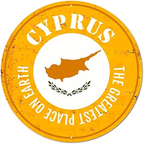 Тркалезен метален знак Плакета Патриотска Кипар Земја знаме Најголемото место на Земјата Смешна врата од вратата знак Плакета