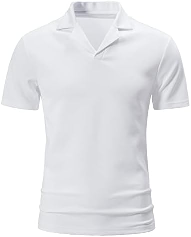 Менс голф кошула со кратки ракави кубански џвајабера кошули цврста обична летна мека маица тенок вклопуваат основни дизајнирани