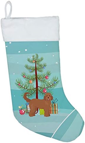 Богатства на Каролина CK3839CS тен Голдендудл Божиќно дрво Божиќно порибување, камин што виси чорапи Божиќна сезона забава