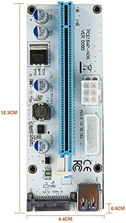 Конектори Ver008s Tishric Riser Card 3 во 1 Molex 4Pin SATA 6PIN PCIE PCI -E PCI Express Adapter 1x до 16x USB3.0 рударски рудар за рударство