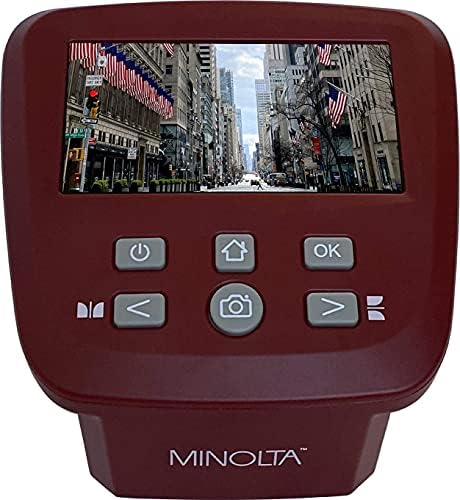 Minolta Film & Slide Scanner, голем екран од 5 , претворете ја бојата и B&W 35mm, 126, 110 негативни и слајдови, супер 8 филмови до дигитални