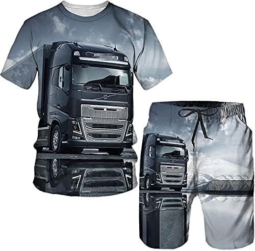 LENG.HILR BIG Truck Summer 3D печатени маички шорцеви за маички