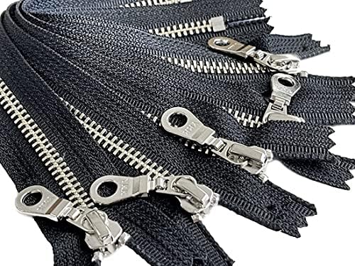 5 парчиња ykk 5 никел сребрени заби со крофна влечење метал патент затворен крај за шиење торби занаетчиски јакни црна - направена во