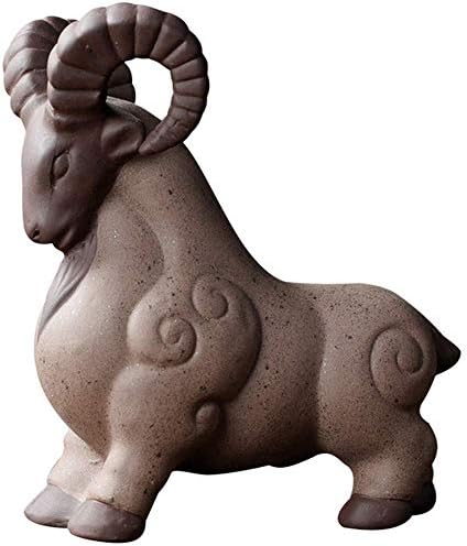 Виолетова глина коза чај домашно милениче керамички фигура чај сад додатоци овци занаети дома