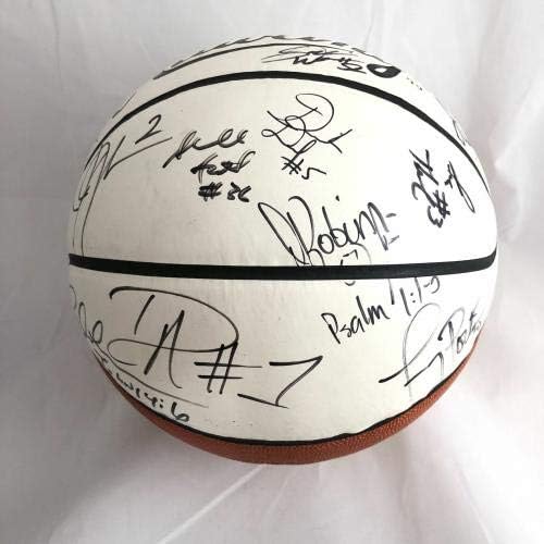 Тимот на Спарс 2000-01 потпиша кошарка ПСА/ДНК автограмирана топка 2001 Тим Данкан - Автограмирани кошарка
