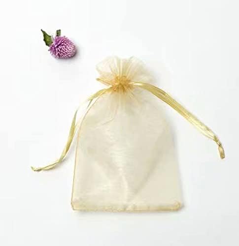 50 парчиња 912cm органза торба за накит за накит подарок бонбони свадбени венчавки Гуди пакување фаворити торбички за цртање торбички присутни