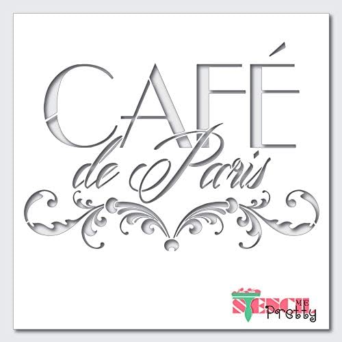 Кафе де Париз Декоративна матрица - знак за кујна во DIY, најдобри винил големи матрици за сликање на дрво, платно, wallид, итн. Масив | Ултра