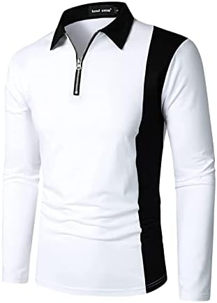 Поло кошули за мажи кои одговараат на модата со машка маица со долги ракави со двојна боја кошули со две бои
