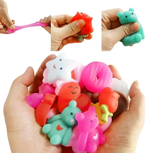 48 парчиња Денот на вineубените Денот на в Valentубените моки играчки, мини симпатична стискање играчки стрес за стресот за анксиозност за