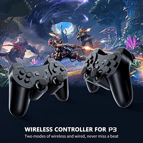 Безжичен контролер на безжичен пакет за PS3 2, 6-оски со високи перформанси со високи перформанси Двојна вибрација надграден контролер за игри компатибилен со Sony за Pl