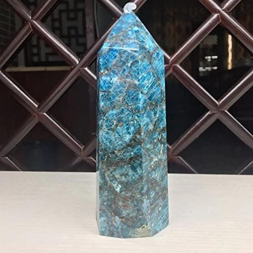 Природна голема сина апатит кула чакра заздравувајќи скапоцен камен Обелиск 1 парче погодно за дома Обелиск