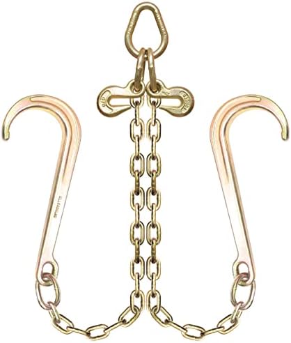 Toyo-Intl 5/16'''x2 'Turing Clain Bridle со 15 инчи j Hooks and Grab Hooks, G70 v Bridle Transport Transport, ланец за обновување