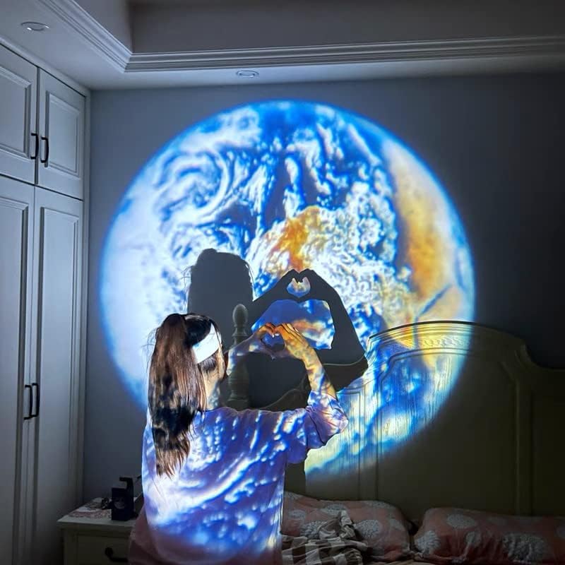 ЏИОВАКС Галакси Проектор Земјата Ноќно Светло Со 16 парчиња Модели, Лед Глобус Светло Фотографија Романтични Кул Гаџети За Селфи,