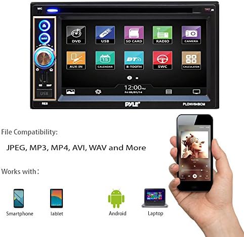 Pyle Premium 6,5-Инчен Двоен Din Автомобил Стерео Со Bluetooth Приемник Headunit, Обратна Резервна Камера, Автомобил Видео, Екран На Допир,