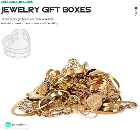 Кутии За Подароци За Накит КОХЕЛИ 5 парчиња Проѕирна Пластична Кутија Во Форма на Срце Со Капак Мали Кутии За Складирање Контејнери