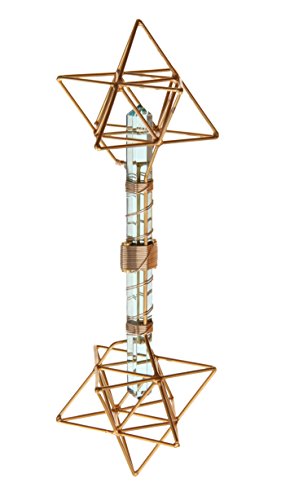 Кристално стапче - Алатка за лекување на медитација - Земја Вајра со магнети и жица за полнење злато - 10 - Starвезда Тетраедрон