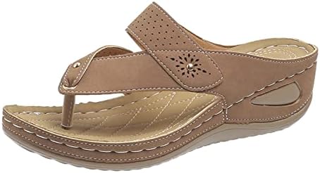 Хамавеси клинови чевли за жени сандали со лак поддршка летни апостолки облечени на отворено влечки за жени
