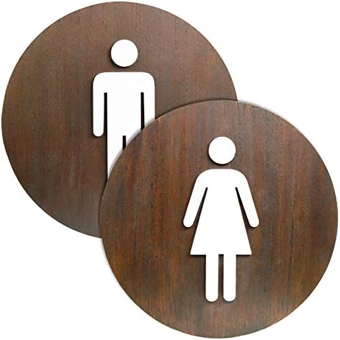 Ексело Глобални производи Дрвени тоалети за тоалети за тоалети, машки и женски 2-пакет: За деловни канцеларии за дома и ресторани, лесни
