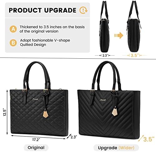 Лаптоп торба за лаптоп за жени, торба за торба со торба со торба со кожени торби за рамо, лаптоп за лаптоп од 15,6 инчи