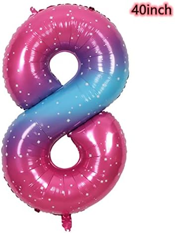 40 инчи градиент на виножито starвездена круна розова сина број 7 балони, гигантски голем 7 балон, 7 -ми роденденски балони за декорација