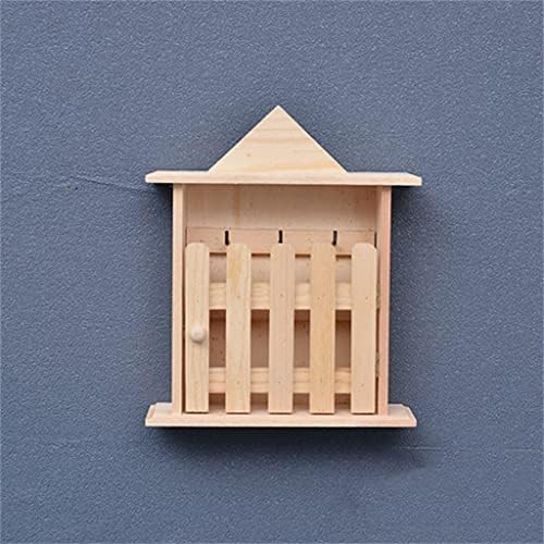 Sawqf wallидна декорација Дрвена кутија за складирање на домови, нордиски стил, мала куќа wallид што виси решетката