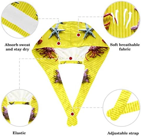 Смешна starвездена рибизла рак рак океански светски прилагодлив буфан капи Капчиња Работна капа со лак за коса