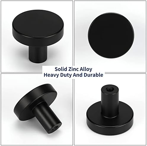 Homdiy 25 пакувања мат црна кујна копчиња за кујнски кујнски копчиња за кујнски кабинети - тркалезни копчиња за врата од кабинети,