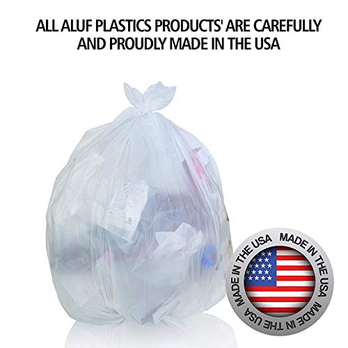 Алуф Пластика 10 - 12 галон чисти торби за ѓубре - 24 x 27 - обложување на отпадоци од 8 микрони еквивалентни вреќи со висока густина