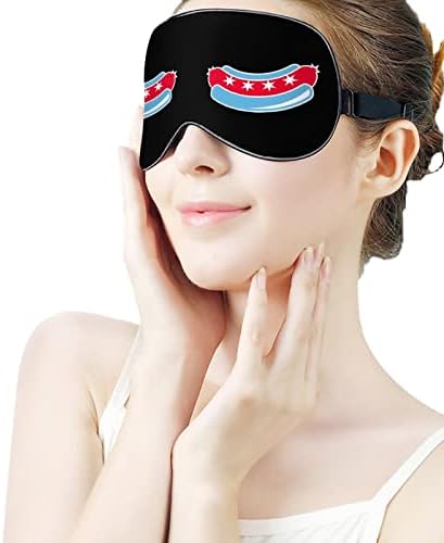 Лого на кучиња Чикаго печатено за спиење маска за очи меко слепило капаче со прилагодлива лента ноќ за очила за очила за мажи за мажи жени