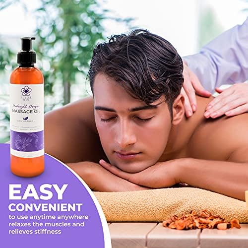 Терапевтско масло за масажа на телото - Safflower & Organic кокосово масла за болки во мускулите и вкочанетост - акаи Бери за