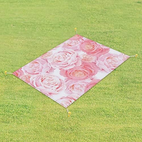 Елеганција боја розови рози пикник на отворено ќебе водоотпорен пикник душек преклопно големо плажа ќебе корисна мат тота 79 x57