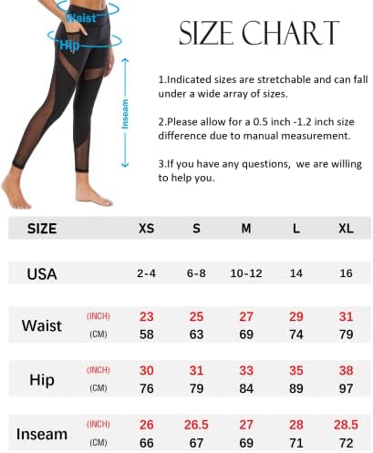 Cstownенски женски високи половини јога панталони со странични џебови затегнати мрежи вметнете тренингот хеланки