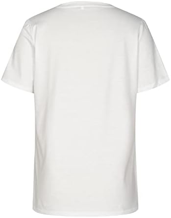 Есен летен обичен блуза маичка за тинејџерски девојки со кратки ракави памучни екипаж на вратот на вратот на вратот графички мета ТТ ТТ ТТ