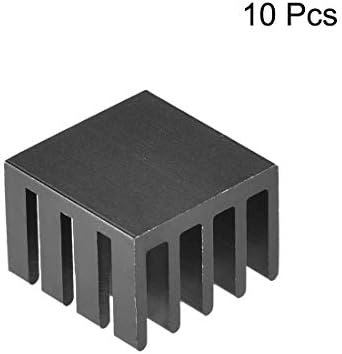 uxcell Електронски Радијатори Ладилник ЗА MOS GPU Ic Чип Црна 14 x 14 x 10 mm 10 парчиња