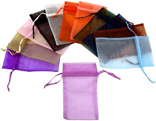 12 Торбички За Влечење Органза Торби За Подароци Избрани Бои 4х5