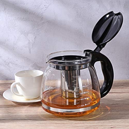 Лабава лисја чајник со чајник 2000ml стакло чајник чај чај чај чаша чајник од не'рѓосувачки челик рачка стакло чајник чај чај