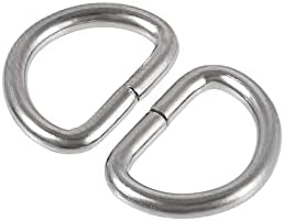 uxcell Metal D Ring, D-Rings Buck за хардверски торби занает DIY додатоци