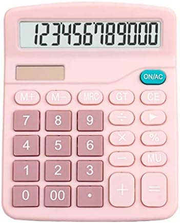 JFGJL Blue Pink 12 цифра соларна калкулатор за соларни големини Големи големи копчиња Алатка за сметководство за финансиски деловни активности